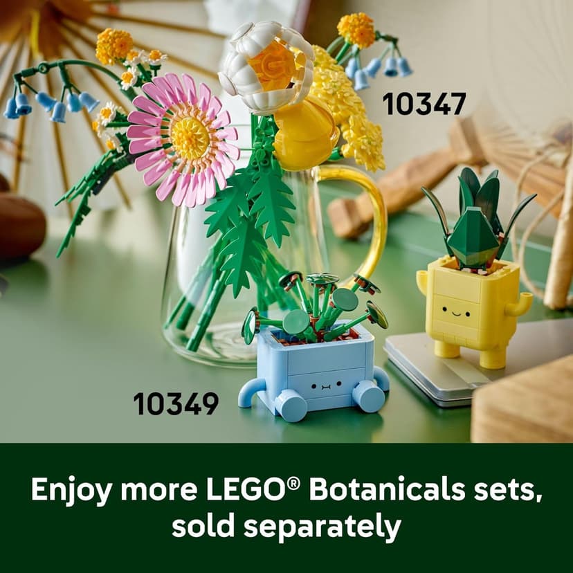 LEGO Botanicals Happy Plants Building Toys - Bedroom or Dorm Room Decor for Girls, Boys, & Adults, Desk or Shelf Display - Birthday Gift Ideas for Kids, Ages 9+ - 10349