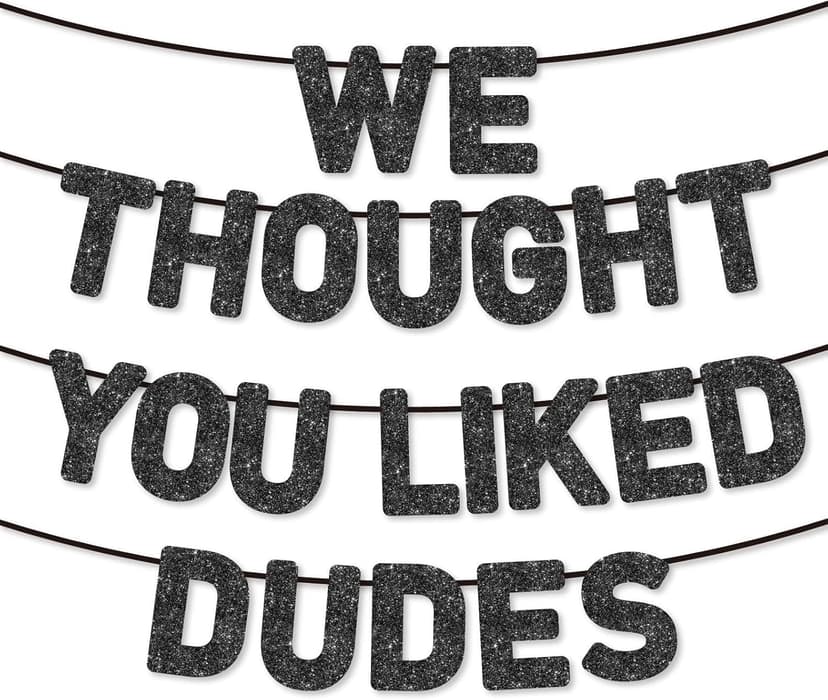 Pre-Strung Funny Bachelor Party Banner - Bachelor Party Decorations/Accessories/Gifts/Favors,Black Glitter