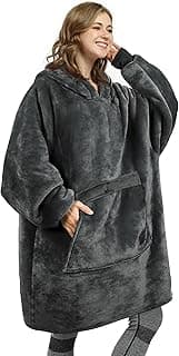 Catalonia Oversized Blanket Hoodie Sweatshirt, Wearable Sherpa Lounging Pullover for Adults Women Men