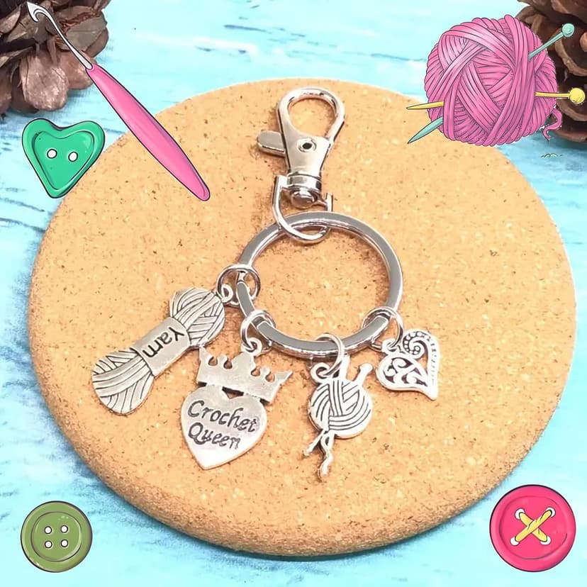 5 Pcs Crochet Gifts For Women,Crochet Reusable Grocery Bag, 50pcs Stickers for Friends, Mom, Knitting Lovers