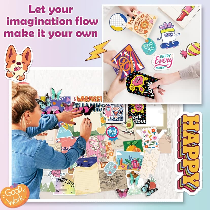 EggSun Light-Up Wall Collage Kit for Teen & Tween Girls 1000+ DIY Craft Pieces for Creative Illuminated Bedroom Art, Birthday and Room Decor Gift, Ages 11, 12,13, 14, 15, 16