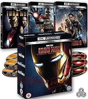 Iron Man: Trilogy (3-Movie Complete Collection, 6-Disc Box set) [4K UHD + Blu-ray] [Region Free]