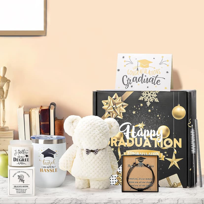 Graduation Gifts for Her Him 2025 College Graduation Gift for Women, Daughter, Sister, Friend Congratulations Gifts for Graduate Personalized Graduation Gifts with Tumbler, Beartowel