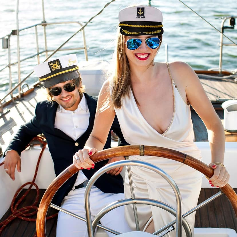 Groom Captain Hat with Groom Sash Bachelor Party Favors Supplies Decorations, Ideas, Gifts Nautical Bachelor Hat