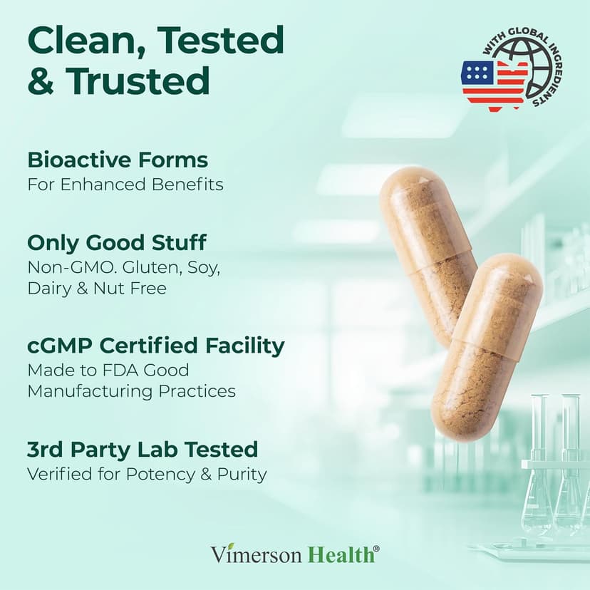 Vimerson Health Multivitamin for Men – Methylated Mens Multivitamins & Multiminerals Capsules with Vitamin B12, A, D, C, Zinc, Magnesium & More for Complete Daily Support – High Potency Bioavailable Vitamins for Men