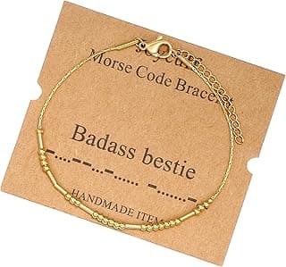 Best Friend Birthday Gifts Morse Code Bracelets For Women Mothers Day Birthday Christmas Gifts For Sister Daughter Grandmother Stainless Steel Jewelry Friendships Inspirational Gifts For Women