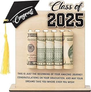 Congrats Graduation Money Holder 2025, Wooden Graduation Money Cash, Class of 2025 Graduation Gifts for Her, Him, Senior College University Graduates Gifts