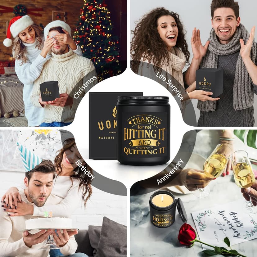 Scented Candles for Men - Funny Gifts for Boyfriend - Naughty Birthday Gift for Him - Anniversary Valentines Day Engagement Christmas Love You Presents for Husband Fiance Couples Guy BF