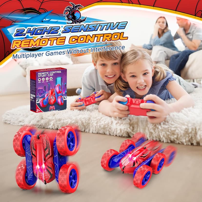 Remote Control Car,RC Cars Boys Toys for 3 4 5 6 7 8 9 10 11 12 Year Old Boy Double Sided 360°Flip 4WD Rechargeable Drift RC Race Car Birthday Gifts Christmas Basket Stuffers for Kids Age 3-12