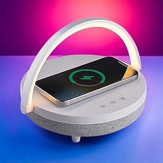 Bedside Lamp with Wireless Charger, 6 in 1 Touch Bedside Lamp, Portable Bluetooth Speaker, Birthday Gifts for Women, Gift for Her, Mom, Dad, Mens Gifts for Birthday Unique