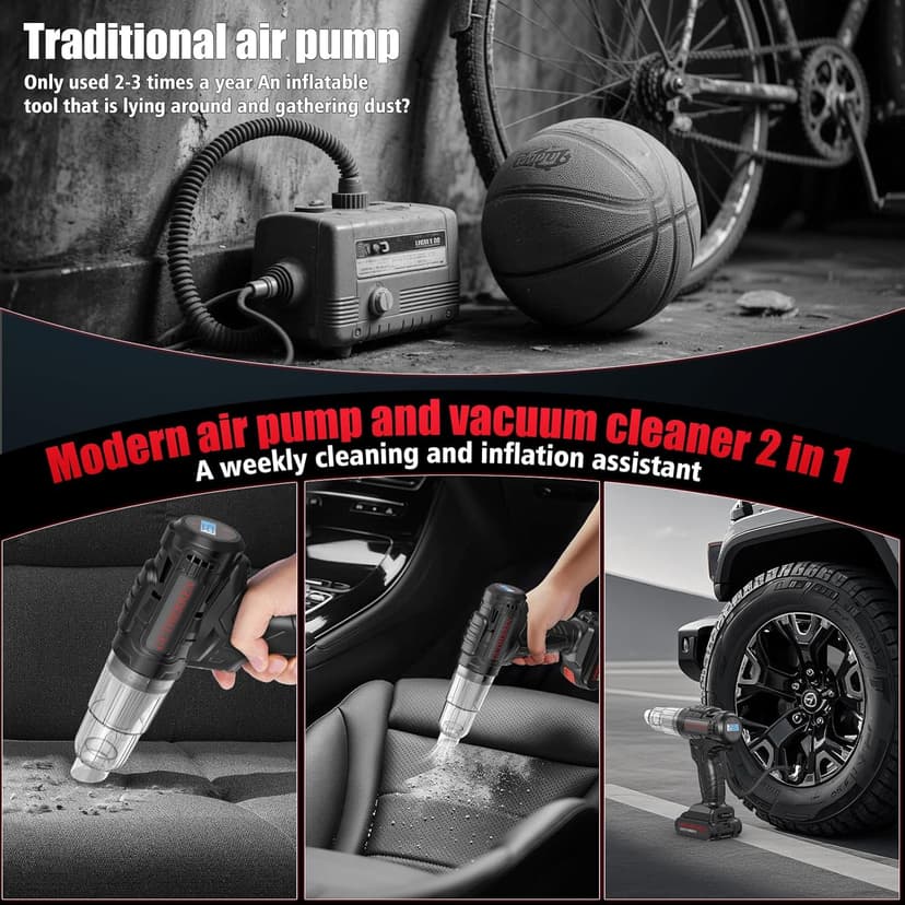 Car Vacuum Portable Cordless, 40,000Pa High Power Dust Buster, Rechargeable Battery Powered Vacuum Cleaners for Office,Home, Car, Pet Hair, Keyboard,Black