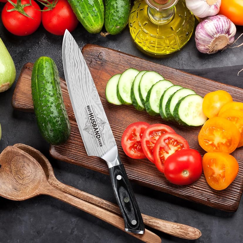 Anniversary Men Gifts for Husband from Wife Husband Birthday Gifts 8 inch Kitchen Knife Gifts Set for Men Professional Chef's Knife Christmas Presents for Him Husband(Best Husband)