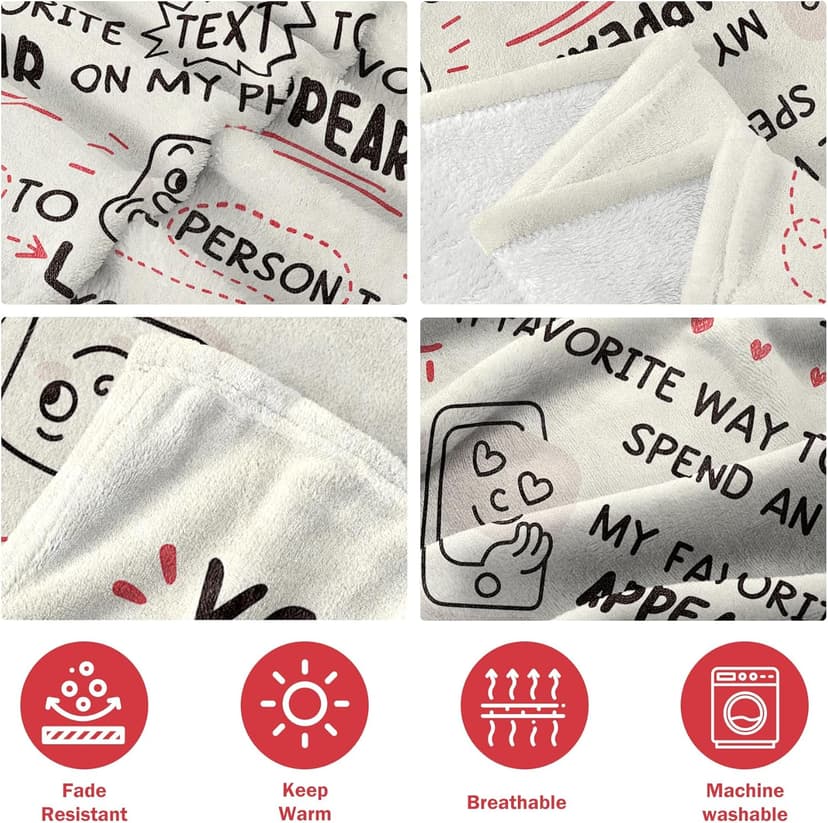 Craftique Birthday Gifts for Girlfriend Boyfriend- I Love You Blanket for Him Her- Romantic Girlfriend Gifts Anniversary, Funny Soft Blanket Gift for Him Her Husband Wife Fiance, 60”×50”