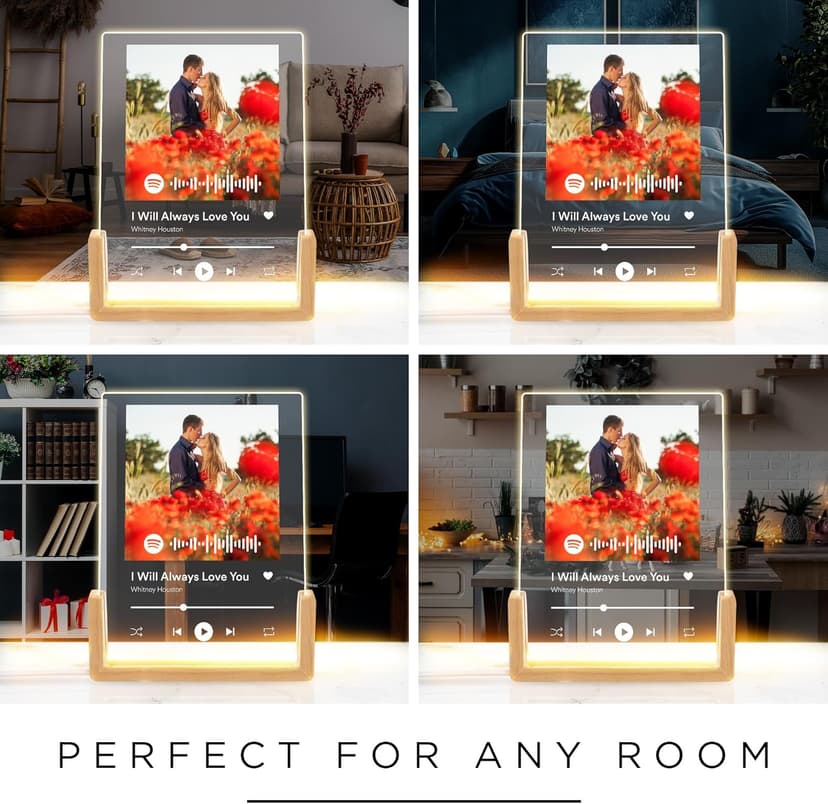 My Sign Center Personalized Gifts for Girlfriend, Her, Women, Wife - Custom Spotify Plaque, Customized Picture Frame For Couple, Boyfriend, Him, Anniversary and Birthday, 6"x8" Acrylic Photo