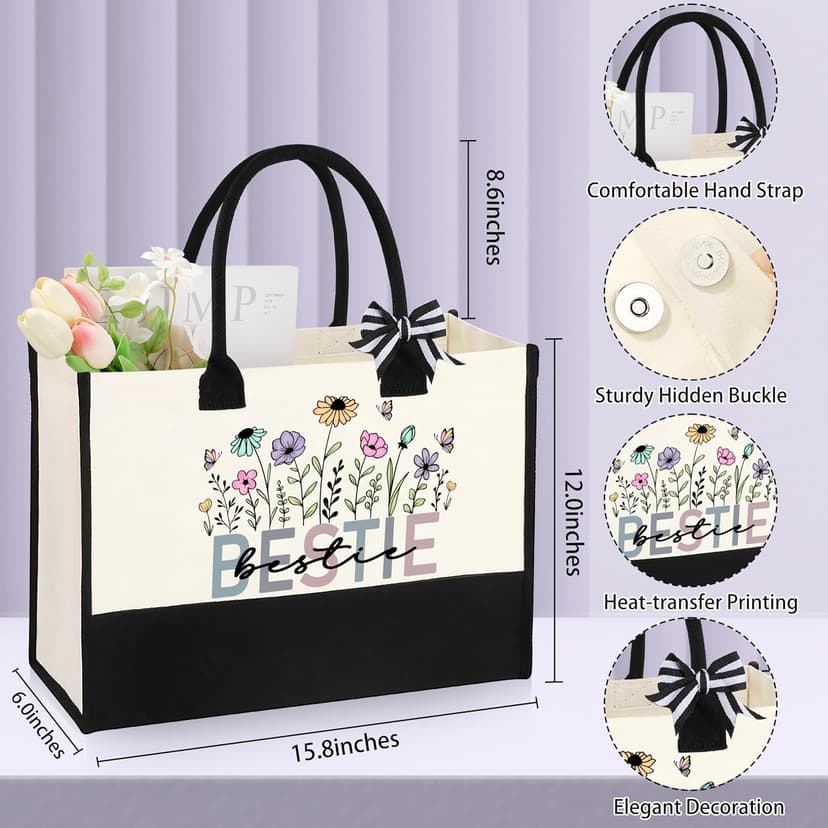 Best Friend Bestie Birthday Gifts for Women, Friendship Gifts for Best Friend Woman, Christmas Mothers Day Valentines Bestie Ideas Presents Basket Set of 6