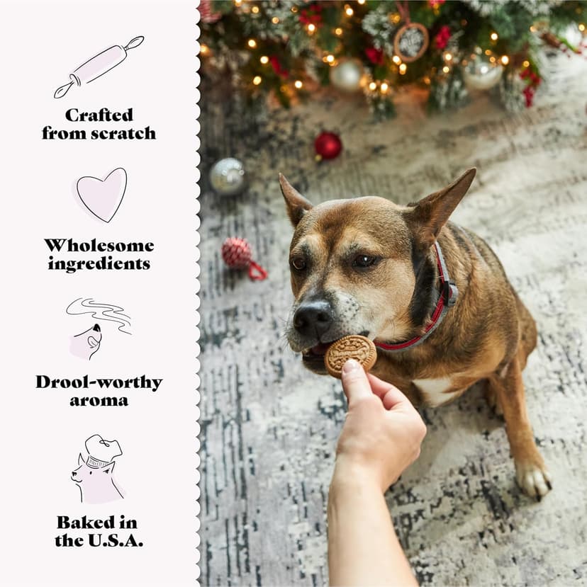 Three Dog Bakery CinnaMutt Roll Crunch, 5 oz Festive Dog Bones, Holiday & Christmas Dog Training Treats, Puppy Training Rewards