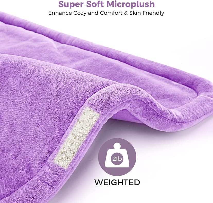 NOWWISH Heating Pad for Neck and Shoulders Pain Relief, 2lb Weighted Electric Heating Pad with 10 Heat Levels and Auto Shut Off, Large Heated Wrap, Birthday Gifts for Women Mom Wife, 17"x23", Purple