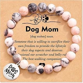 Tarsus Dog Mom Gifts for Women, Dog Mom Christmas Mothers Day Gifts, Best Dogs Lover Charm Bracelet Gift for Women