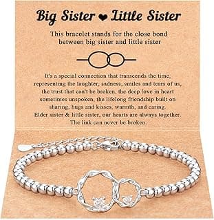 Tarsus Eternal Love Connected at Heart Interlocking 2 Circles Bracelet - Sister Gifts for Birthday, Christmas, Big and Little Sisters
