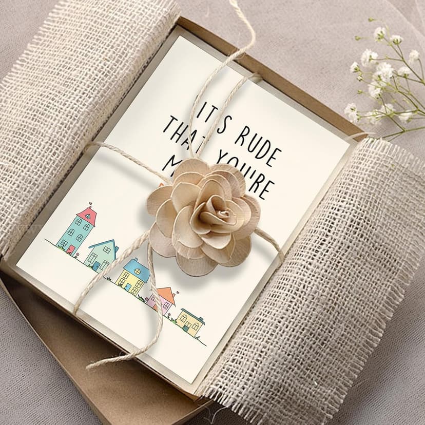 Funny Moving Away Card for Neighbor, Congrats New House Card for Friend Family Members, Humor Housewarming Card for Him Her, It's Rude That You're Moving but OK