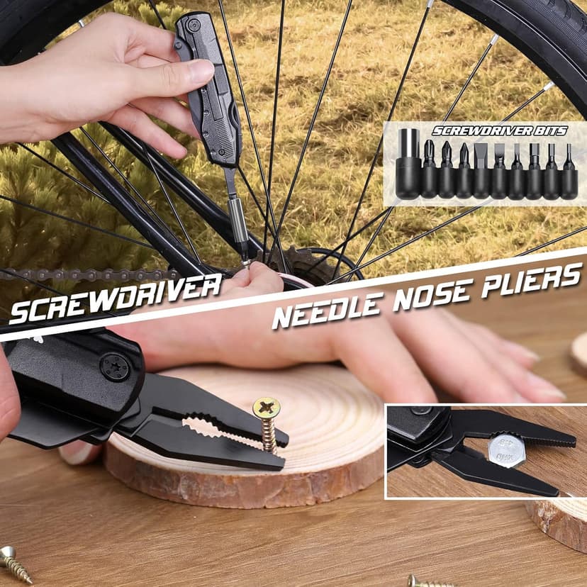 Gifts for Men Him Dad Boyfriend,Multitool Pocket Knife for Men,Anniversary Christmas Gifts for Birthday,Hiking Camping Knife with Screwdrivers Pliers Bottle Opener