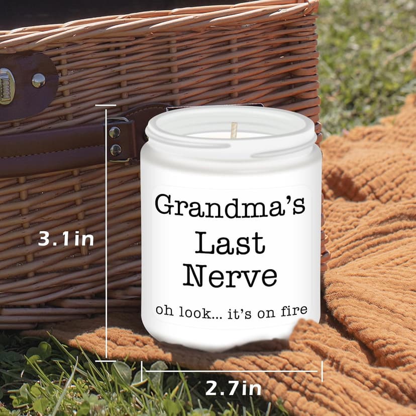 Homsolver Gifts for Grandma from Granddaughter Grandson, Christmas, Birthday, Mother and Grandparents Day, Lavender Scented Candles, Grandma’s Last Nerve