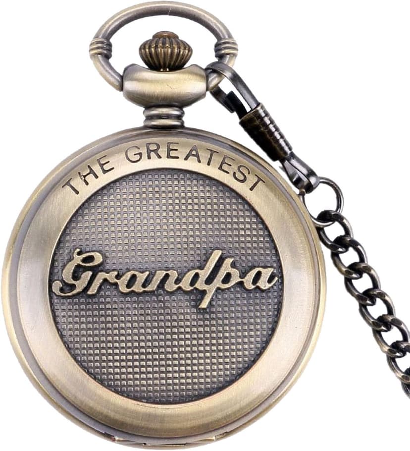 Fathers Personalized Engraved Pocket Watch, Engraved Dad, Grandpa for Father and Grandpa,Men's Pocket Watch with Chain