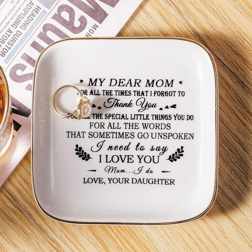 Birthday Gifts for Mom from Daughter Jewelry Dish - Thank You! for all the words that sometimes go unSpoken, I need to say I Love You!" Gifts for Mom Christmas Mothers Day Valentines Thanksgiving