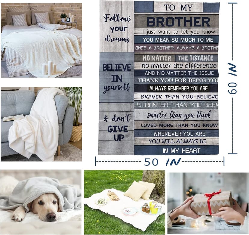 Yamco Big Brother Gift - Gifts for Brothers 60" x 50" Blanket - Funny Brother Gifts from Sister for Birthday - Cool Birthday Gifts for Older Brothers - Bro Christmas Graduation Gift Ideas