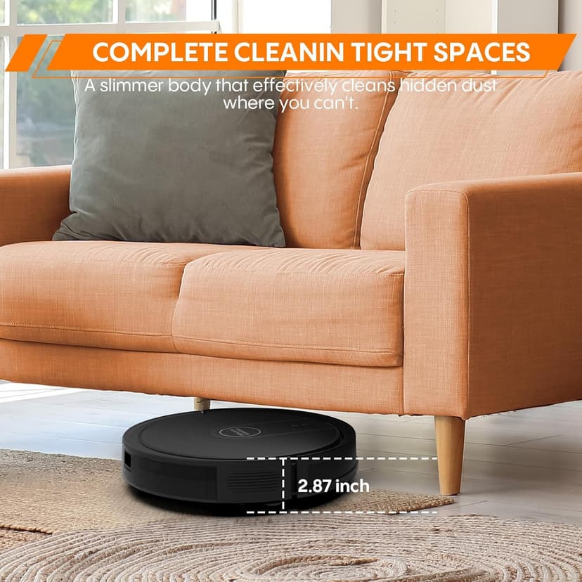 Robot Vacuum and Mop, 3-in-1 Robot Vacuum Cleaner, 4000Pa Powerful Suction, 2.87" Ultra Slim, with Wi-Fi/App/Alexa, Smart Navigation, Perfect for Pet Hair, Hard Floors and Low-Pile Carpets