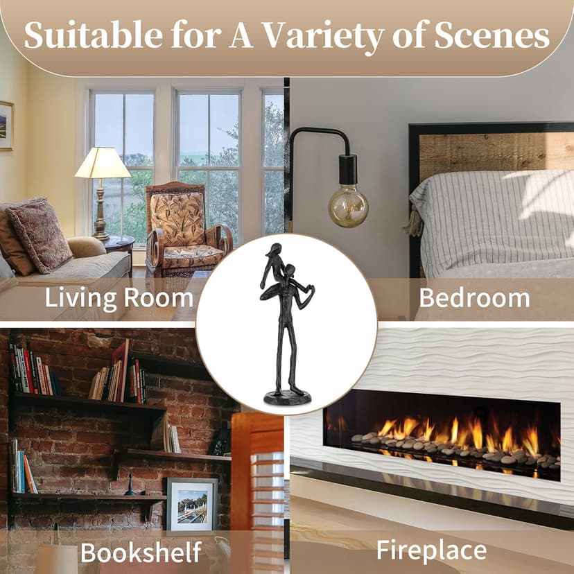 Sziqiqi Dad Gifts from Daughter: Dad Daughter Iron Figurine Father Daughter Decoration for Fathers Day Wedding Christmas Birthday Gifts Statue for Son Husband