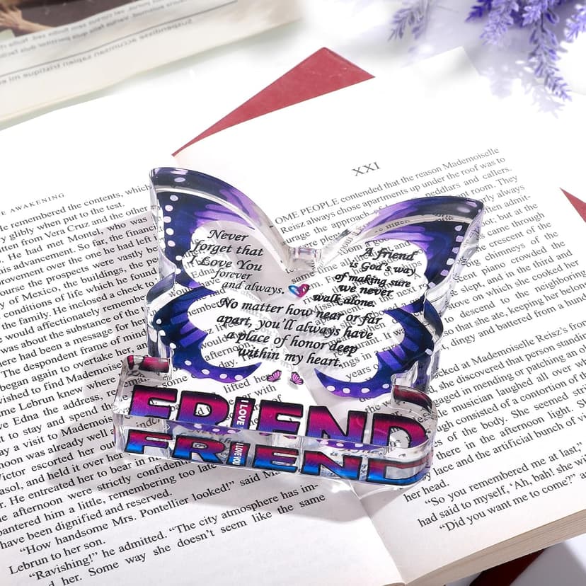 Best Friend Birthday Gifts for Women, Butterfly Gift for BFF Bestie Bestfriend, Friendship Gifts for Women, Small Gifts for Female Friend Ideas, Friend Decorative Signs Plaques