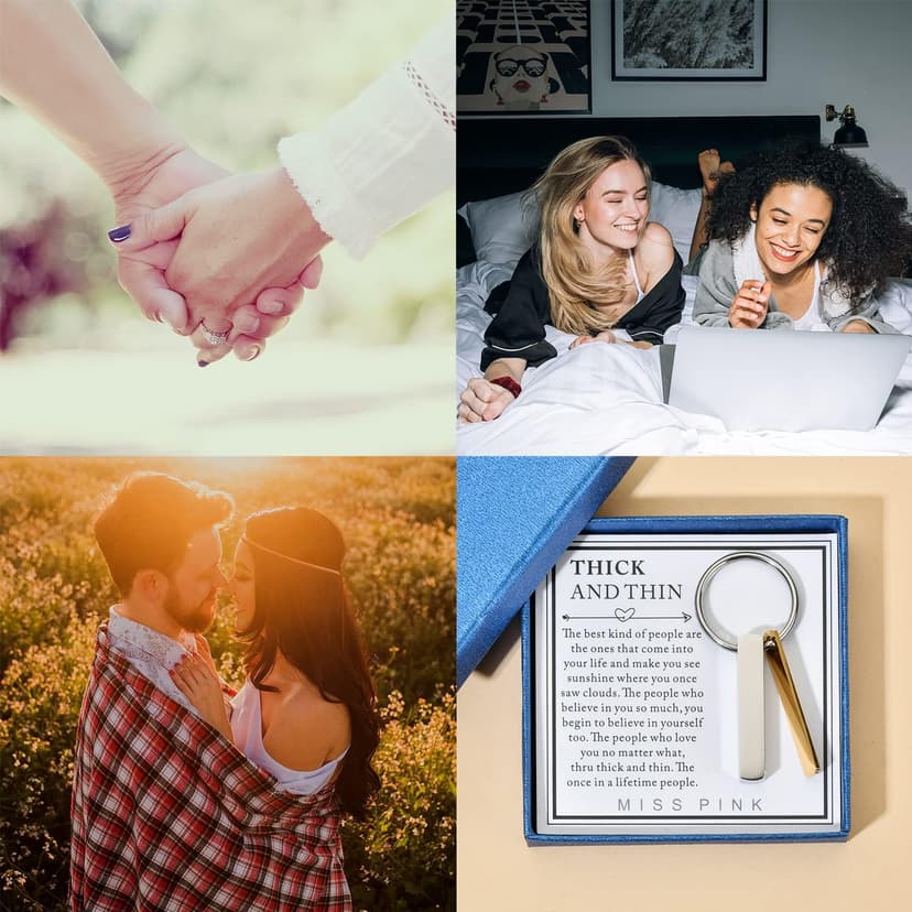 Thick And Thin Keychain for Best Friend, Women & Men, Sentimental Friends Gifts, Sisters Tribe Friendship Gift