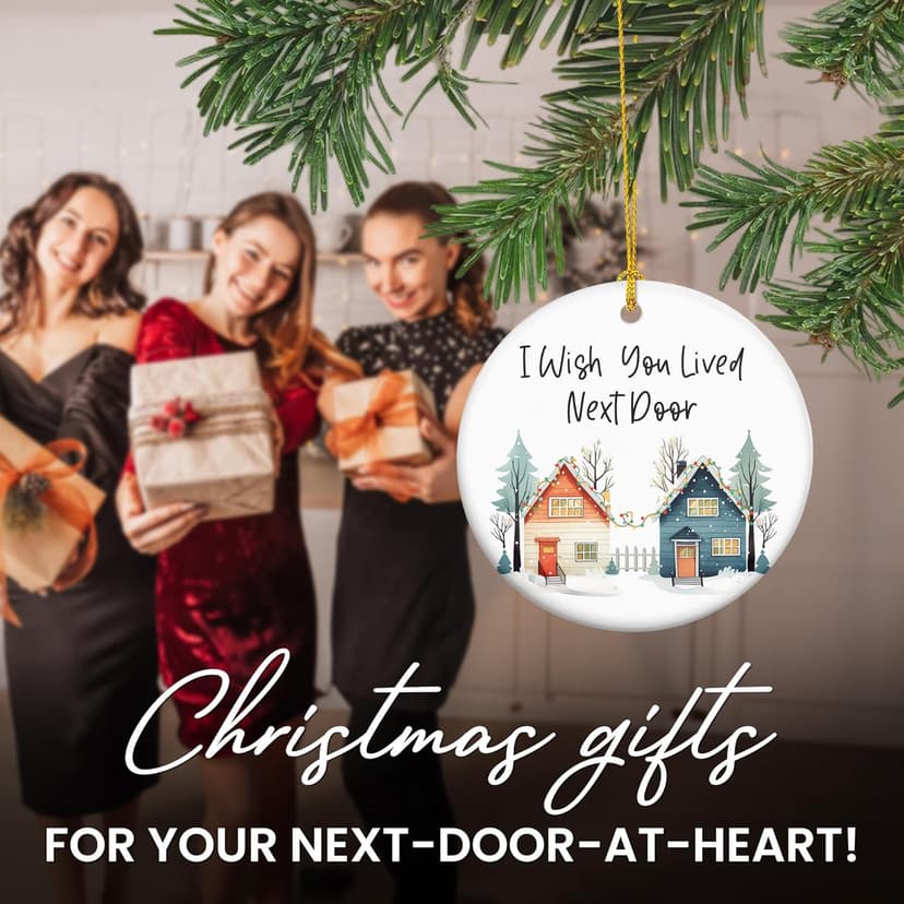 Friend Gifts for Women Friendship, Christmas Ornament - Christmas, Birthday Gifts for Women, Long Distance Friends, BFF, Work Besties Gift Ideas - Christmas Tree Decoration Ceramic Ornament