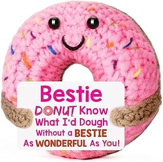Bestie Gifts for Women Friend - Funny Cute Cool Handmade Knitted Donut for Female Woman Besties Best Friends BFF Soul Sister Coworker Friendship Birthday