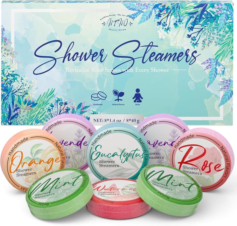 Shower Steamers Aromatherapy 8 Pack - Gifts for Women, Shower Bombs with Essential Oils, Self Care and Stress Relief Stocking Stuffers, Relaxation Birthday Gifts for Women and Men