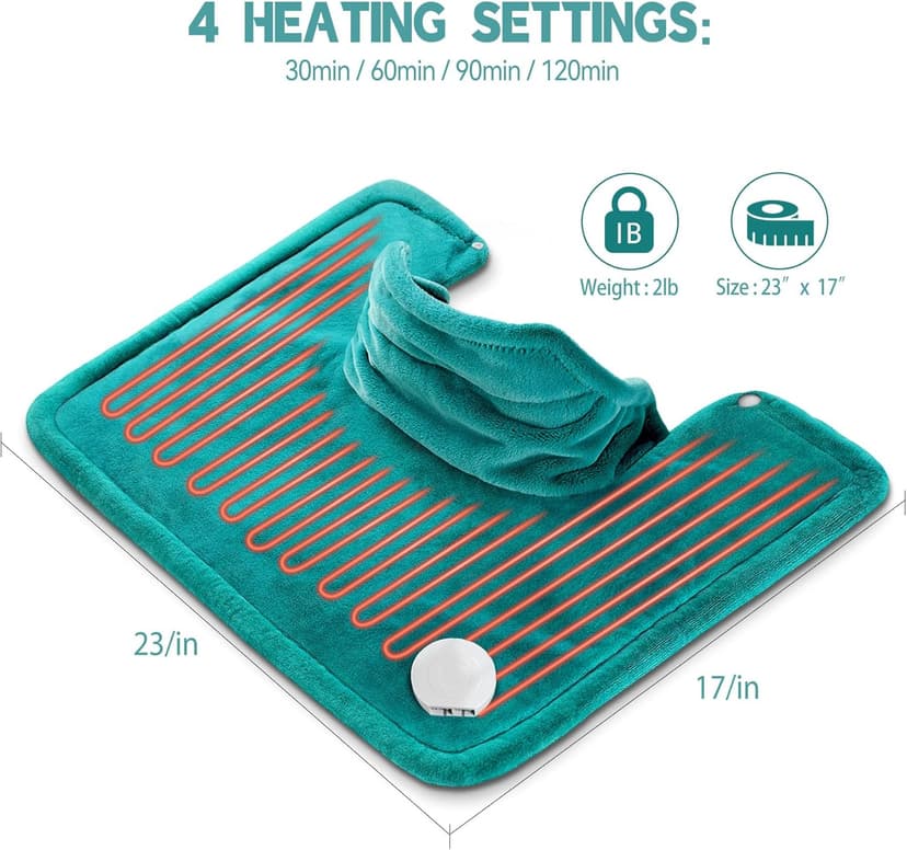 Neck Shoulder Heating Pad Gift for Back Pain Relief, Electric Weighted Heat Pads for Cramps, Leg and Foot, Gifts for Christmas, Mothers Day, Fathers Day, Birthday, Women, Men, Mom, Dad