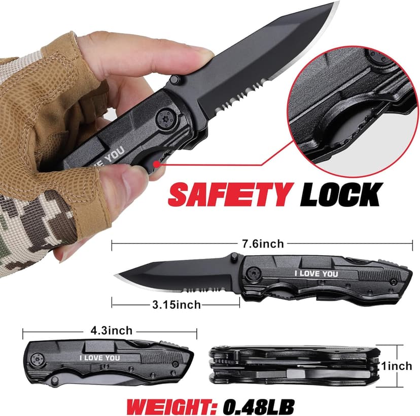 Gifts for Boyfriend Husband Him, Multitool Knife“I LOVE YOU”, Valentines Day Unique Gifts, Tools Gadgets Gifts for Him, Christmas Stocking Stuffers, Anniversary, Birthday Gift Ideas, Husband Gifts