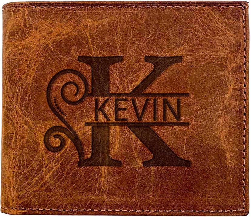 Masat Customized Personalized Wallet for Men, Custom Gifts for Father, Customized Monogram Wallet for Men, Son, Grandpa, Boyfriend, Fathers Day, Wedding, Anniversary, Birthday, Graduate