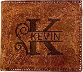 Masat Customized Personalized Wallet for Men, Custom Gifts for Father, Customized Monogram Wallet for Men, Son, Grandpa, Boyfriend, Fathers Day, Wedding, Anniversary, Birthday, Graduate