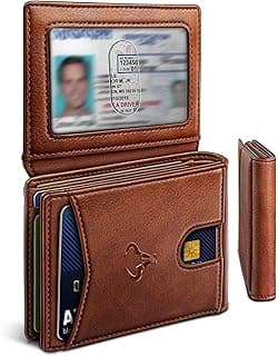 BULLIANT Men Wallet, Slim Leather Wallet Front Pocket Card Holder Gift For Men 11 Slots RFID Blocking