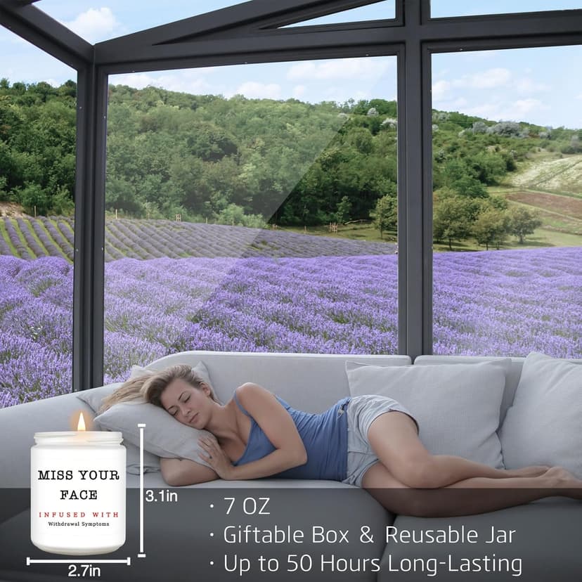 Homsolver Gifts for Women, Men, Friends, Sister, Bestie, Christmas Birthday Candles for Her Him, Unique Friendship Gift for Friend, Miss Your Face Scented Candle