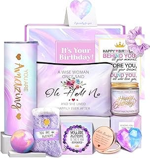 Happy Birthday Gifts for Women, Best Friend Birthday Gifts Basket for Girls Her Daughter Niece Granddaughter Female Sister Mom Coworker, Spa Gift Basket for Women
