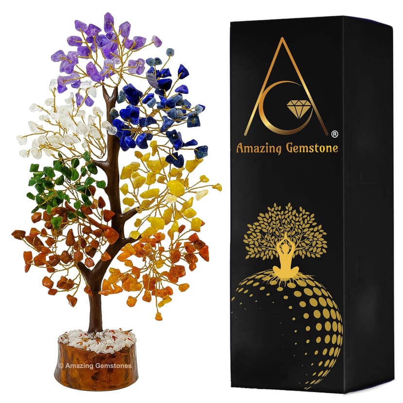 Amazing Gemstone Chakra Tree of Life Crystal Tree Gifts for Women - Spiritual Healing Crystals, Handmade Gemstone Ornament for Meditation, Yoga, and Home Office Decor Christmas Stocking Stuffer