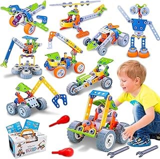 10 in 1 STEM Toys for 4 5 6 7 8+ Year Old Boy Girl Birthday Gifts Building Toys for Kids Ages 4-8 5-7 6-8 Preschool Educational Stem Activities for Boys 3-5 4-6 8-10 Creative Games Christmas Idea Gift