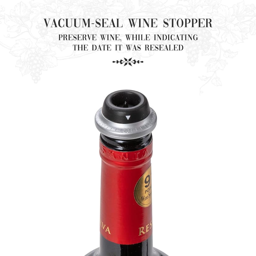 Ivation Wine Gift Set – Includes Electric Opener, Aerator, Vacuum Preserver, 2 Stoppers, Foil Cutter & Charging Base