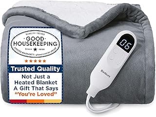 Bedsure Heated Blanket Throw Blanket - Fast Heating Electric Blanket, GentleSoft Flannel Heated Throw with 4 Time Settings, 6 Heating Settings, Warm Gifts for Grandma (50x60 inches, Grey)