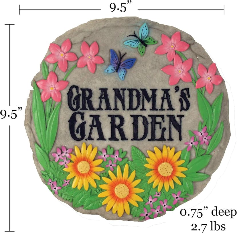 Spoontiques - Garden Décor - Grandma’s Garden Stepping Stone - Decorative Stone for Garden
