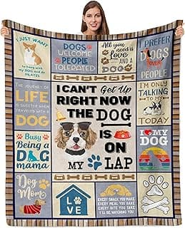 Dog Mom Gifts for Women, Dog Lovers Gifts, Presents for Dog Lovers/Moms Women, Doggie Blanket 50"x60", Presents from Doggie to Mom