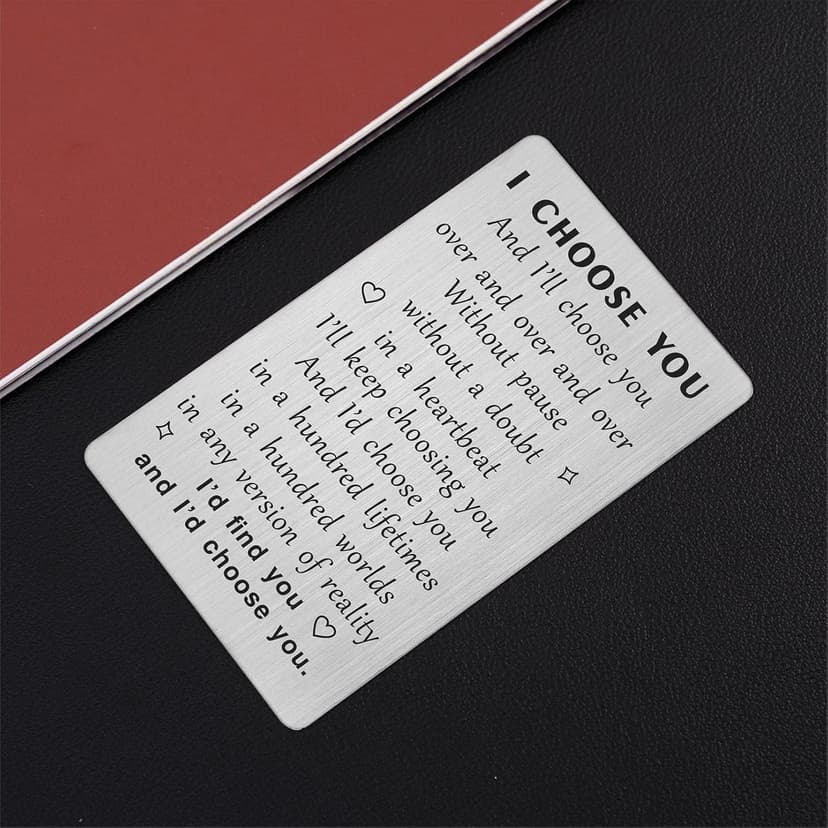 TANWIH I Choose You Wallet Card for Him, Wedding Gifts for Groom from Bride, Fiance Gifts for Him, To My Husband On Our Wedding Day, I Love You Card for Men, Engagement, Valentines Day